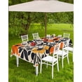 thumbnail image 4 of Fsddascl Orange Yellow Black Botanical Outdoor Tablecloth - 60x102 Inch Rectangle Dining Table Cover, Modernism Floral Spring Waterproof Outdoor Table Cloth with Umbrella Hole & Zipper for Patio, 4 of 7