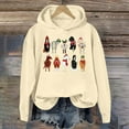 thumbnail image 2 of Fiaer Christmas Womens Hoodies Plus Size Cute Graphic Long Sleeve Hooded Sweatshirts Baggy Fall Trendy Tops Beige S, 2 of 4