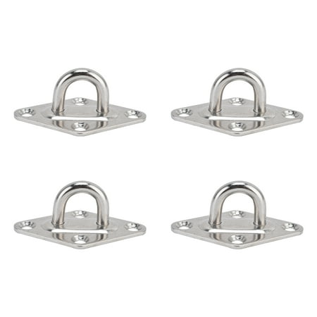 

4 Pack 304 Stainless Steel Eye Plate Rust Resistant Eye Plate Hook for Fix Ropes Steel Wires