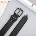 thumbnail image 3 of Women Leather Belt with Gold Buckle Ladies Faux Leather Belt for Jeans Pants, 3 of 7