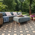 thumbnail image 3 of Safavieh Courtyard Brooklyn Geometric Indoor/Outdoor Area Rug, Beige/Navy, 6'7" x 9'6", 3 of 10