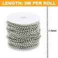 thumbnail image 2 of 1.5mm Metal Ball Chains, Necklace Chain Ball Bead, 10 Yards Bead Chain Ball Chain Bulk Bead Chain, Dog Tag, DIY Crafts-White gray-1.5mm, 2 of 6