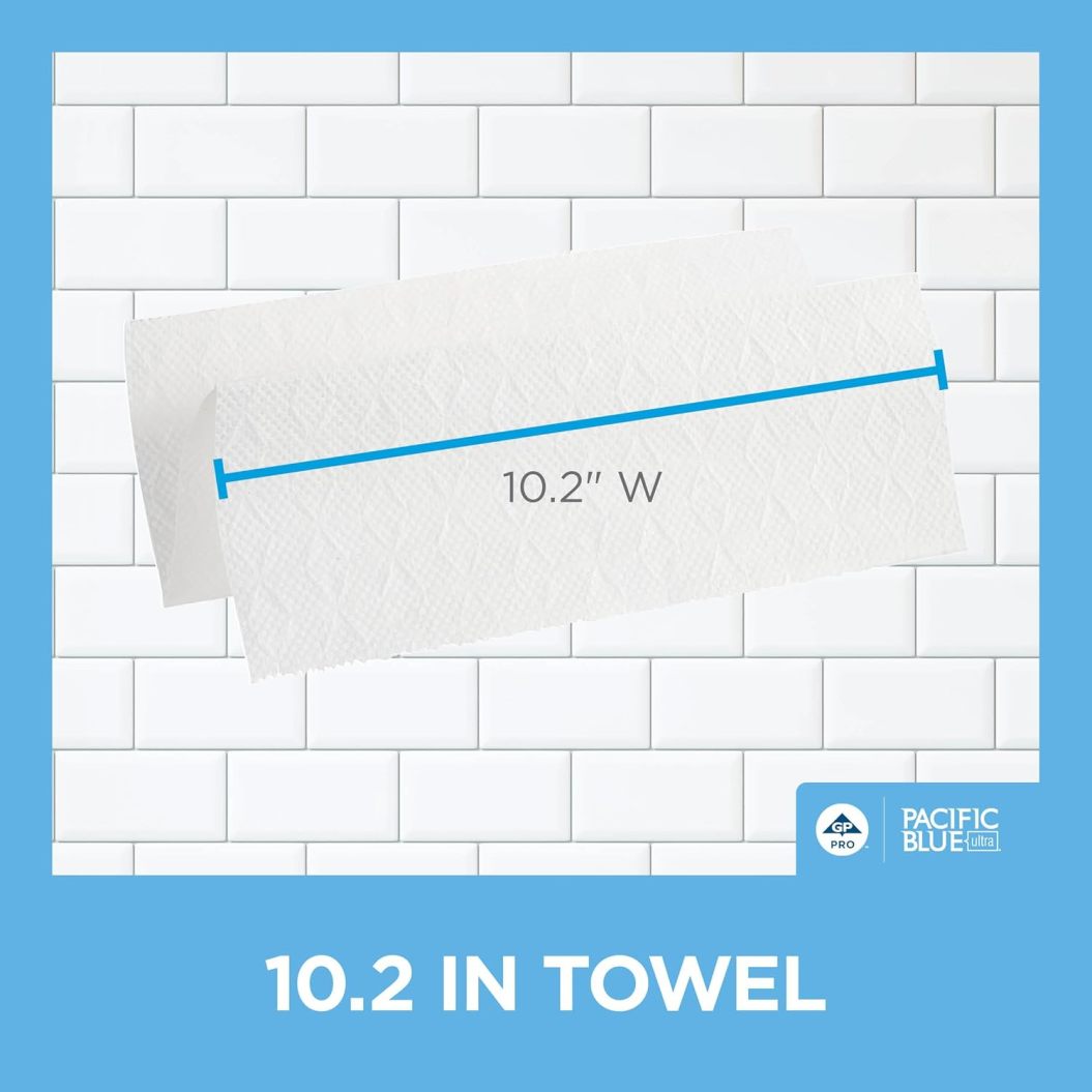 Pacific Blue Ultra Big Z-Fold Paper Towels by GP PRO (CHSP), White, 20887, 220 Paper Towels Per Pack, 10 Packs Per Case (2200 Total), 10.20'' x 10.80