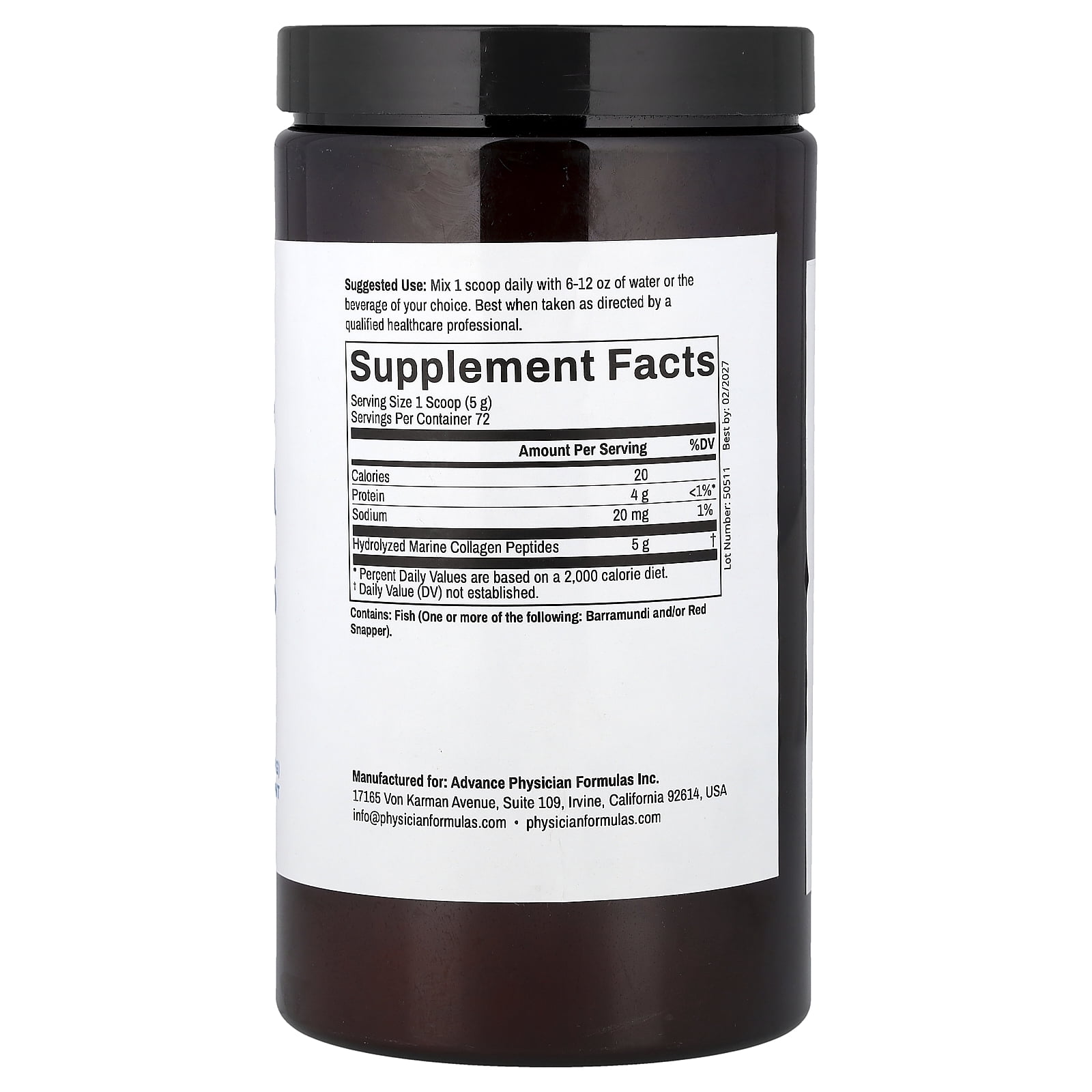 Advance Physician Formulas Wild Caught Marine Collagen Peptides, 12.7 oz (360 g)