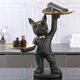 thumbnail image 1 of Francés Escultura Resina Perro con Bandeja para Sala de Estar , negro perfecl llavero de estatua de resina, 1 of 8