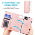thumbnail image 7 of Detachable Wallet Case for iPhone 16E with Card Holder, PU Leather Wrist Hand Strap 2-in-1 Design Flip Cover Support Magnetic Car Mount Kickstand Protective Case for iPhone 16E, Rosegold, 7 of 7