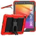 thumbnail image 2 of Dteck Built-in Screen Protector Case for iPad 5th/6th Generation 9.7inch,iPad Air 2/iPad Pro 9.7 inch 2016 Shockproof Silicone+PC Case Kickstand Cover with Shoulder Strap,Red, 2 of 7