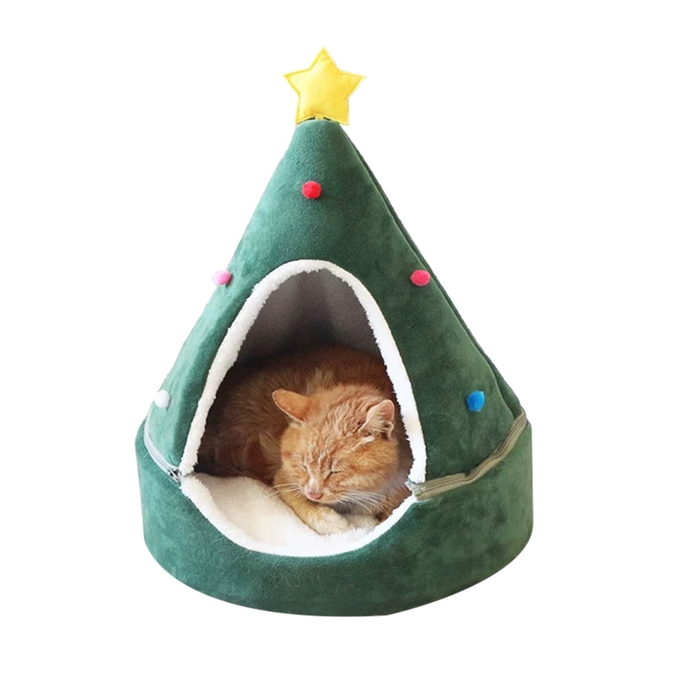 Cat Bed, Christmas Tree Soft Cat House Bed For Pet Supplies