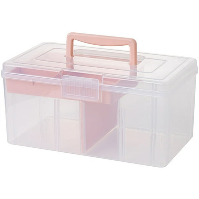 Boîte de Rangement Transparente Bac à Loquet de Rangement Contenant de Rangement Polyvalent avec Couvercle et Poignée (4,8 L)