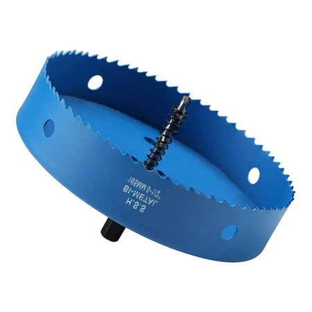 

6-1/2 Inch 165mm HSS Hole Cutter Bi-Metal Hole Drill with Hex for Cutting Soft Metals Iron (Blue)