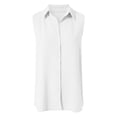 thumbnail image 4 of vigerkar Womens Sleeveless Button Down Shirt Collared Cotton Linen Blouse Casual Office Shirts Basic Tank Top (White, S), 4 of 7