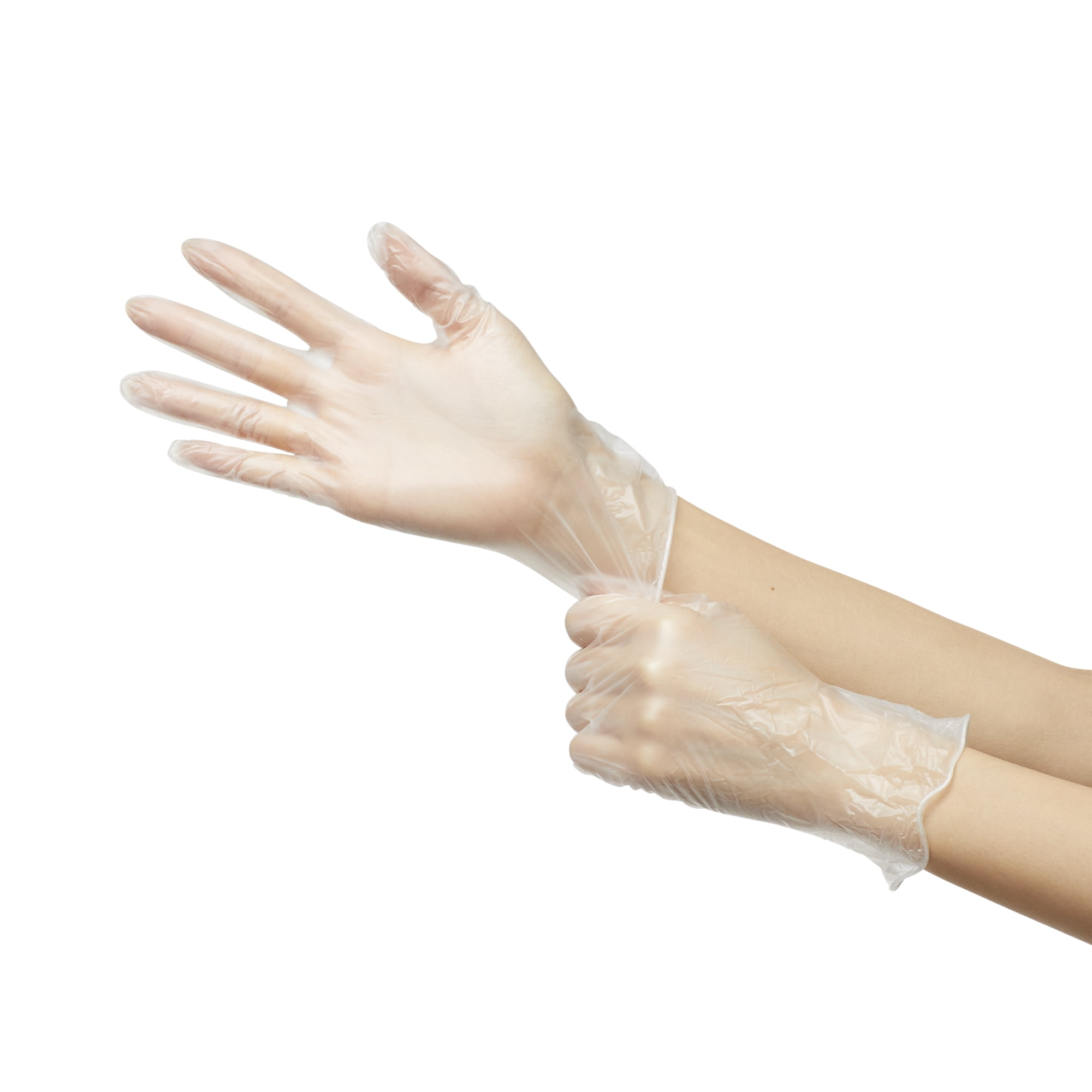 Trilon Exam Gloves - Vinyl, Powder-Free, Beaded Cuff, Non-Sterile, Small, 100 Count, 10 Boxes, 1000 Total