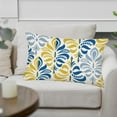 thumbnail image 3 of Blue Yellow Pillow Covers 12x20 Inch Geometrical Flower Boho Throw Pillows Summer Farmhouse Outdoor Decor for Home Living Room Sofa Bed Modern Floral Linen Rectangular Cushion Case, 3 of 6