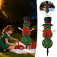 thumbnail image 4 of YardVibe Christmas Snowman Topiary Trees Artificial Outdoor Plants - 32'' Boxwood Topiaries with Red Bow Hat Tie, Faux Topiary Outdoor Plants for Home Front Porch Door Decor Outside Garden, 4 of 9