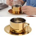 thumbnail image 3 of Taza De Café, Diseño De Moda, Juego De Tazas De Café, Seguro, Confiable, Duradero, Usable, Dorado, Decorativo Para Interiores, Exteriores, Hogar, 3 of 7
