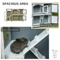 thumbnail image 4 of PawHut 57" Rabbit Hutch, 2 Tier Bunny Cage, Guinea Pig Cage, Bunny Run, Indoor Outdoor Small Animal House with Slide-out Tray, Ramp, 4 of 10