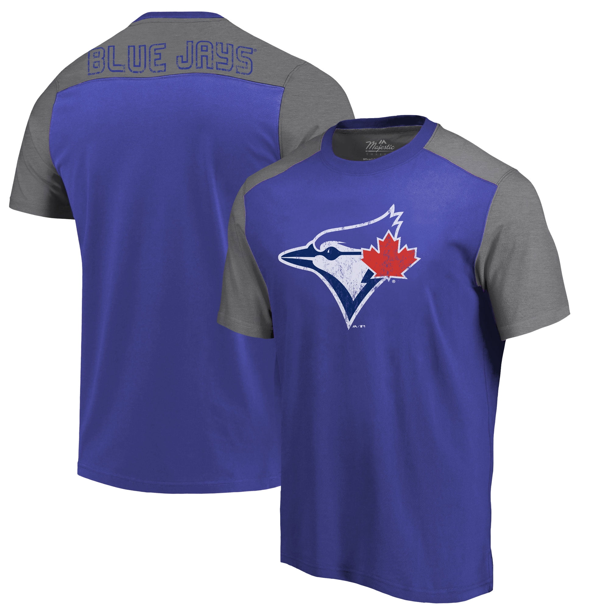 Toronto Blue Jays Majestic Threads Color Blocked T-Shirt - Royal/Gray - Walmart.com - Walmart.com
