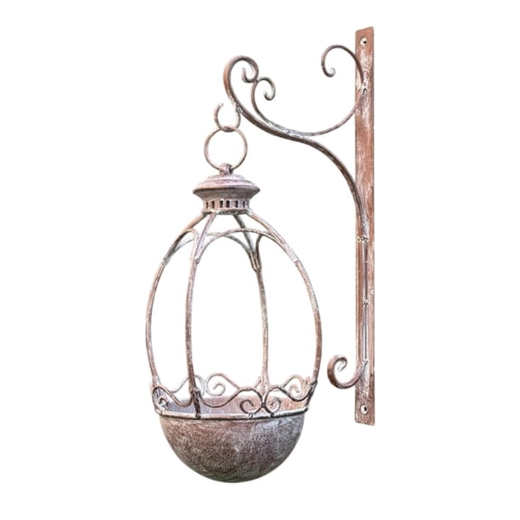 Wall Planter Plant Holder Hanging Metal Material Classic Style for Balcony Fence Home Decor