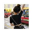 thumbnail image 4 of MarinaVida Women's O Neck Short Sleeve Solid Crisscross Crop Sport Top, 4 of 6