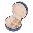 thumbnail image 3 of Unique Bargains Mini PU Leather Jewelry Box for Women Portable Organizer Case Dark Blue, 3 of 7