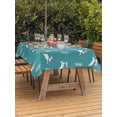 thumbnail image 2 of Outdoor Tablecloth with Umbrella Hole and Zipper, Teal Spring Easter Rectangle Table Cloth 54x80 Inch Waterproof Tablecloth, Cute Bunny Botanical Picnic Table Cover for Patio Camping, 2 of 7