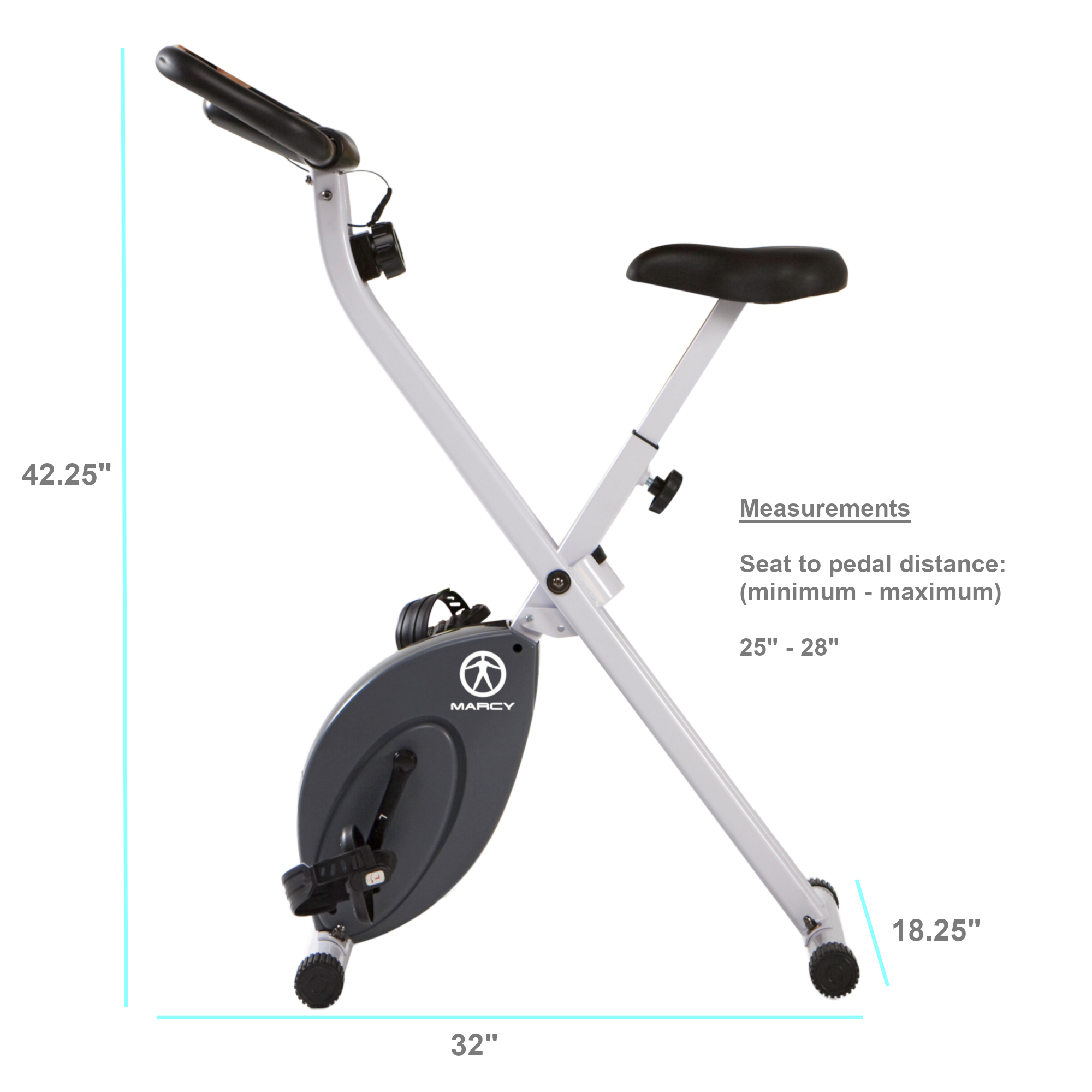 Marcy Foldable Exercise Bike Compact Cycling NS-652 - image 8 of 8