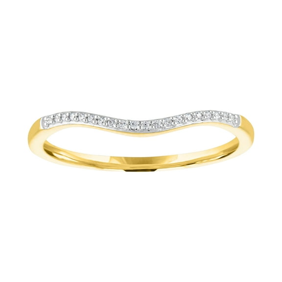 14kt Yellow Gold Plated Genuine Diamond Accent Stackable Ring