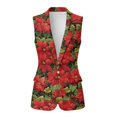 thumbnail image 2 of Uorisanigo Poinsettia Christmas Women's Suit Vest Open Front Women's Sleeveless Vest Blazer V Neck Blazer Vests Elegant Outerwear Size 4XL, 2 of 7
