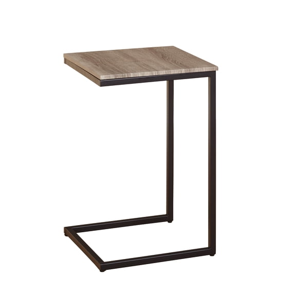 Seneca XX C Table Black/Gray: C-Shaped Side Table, Drink Stand, MDF & Metal Frame