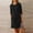 *Black, variant on ClodeEU Women's Mini Dresses, 2025 Button Shirt Dress, Long Sleeve Round Neck Dressy with Pockets Black,Womens Plus XL