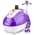 thumbnail image 1 of Plancha Vertical Profesional 2 Niveles De Presión Vaporizador De Ropa Pedestal Ajustable Con Gancho 360° 1.3lt Deodoriza Y Sanitiza Color Morado Signa, 1 of 7