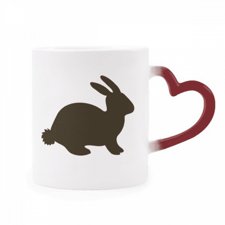 

Black Hare Animal Portrayal Heat Sensitive Mug Red Color Changing Stoneware Cup
