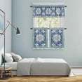 thumbnail image 5 of Blue Boho Kitchen Curtains Sets for Windows 36 Inch Length, Farmhouse Bohemian Medallion Oriental Flower Rod Pocket Window Treatments Tier Curtains and Valances Set for Bedroom/Bathroom, 5 of 8