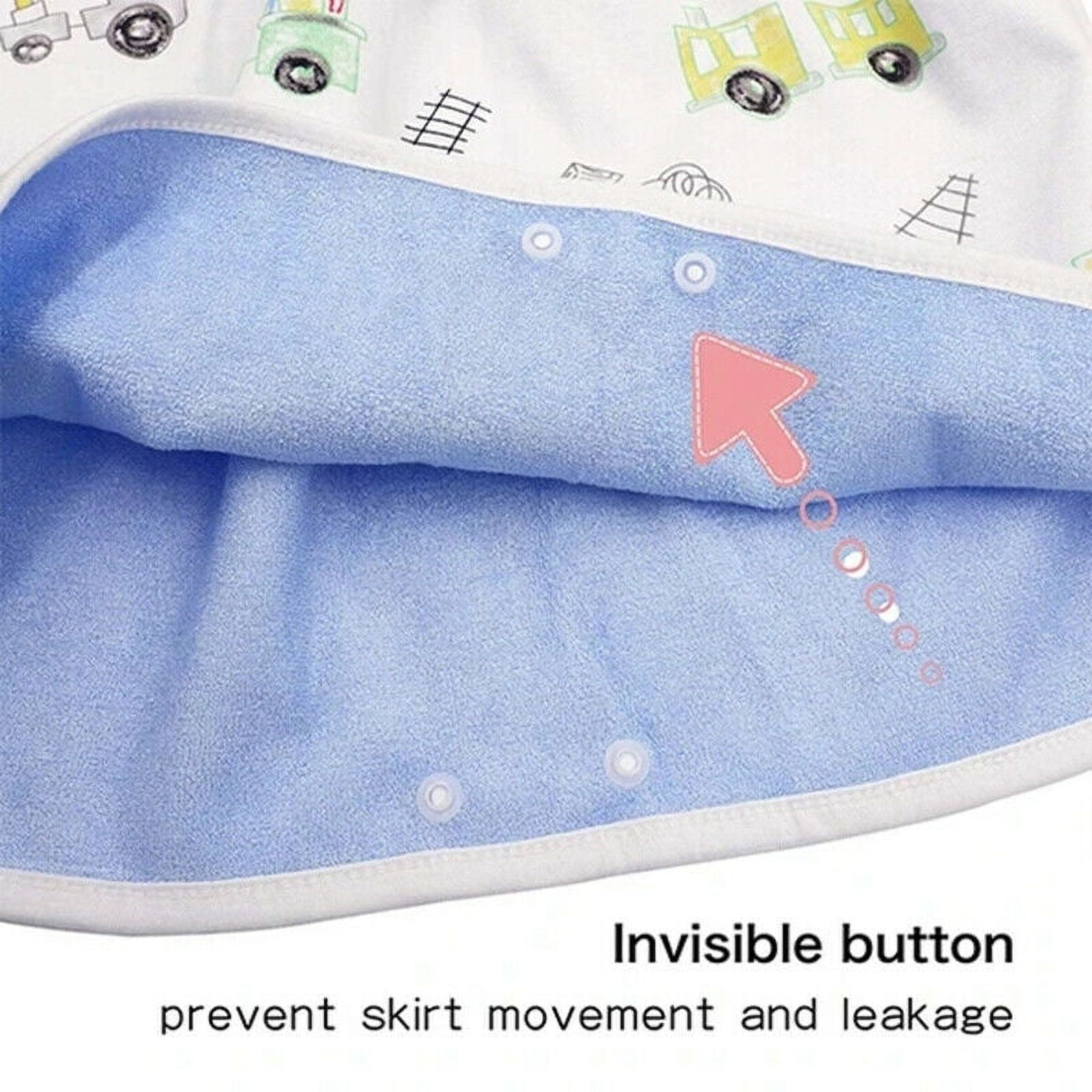 LNKOO Comfy Waterproof Diaper Skirt Shorts, Cotton Pee Training Pants Underwear, Anti Bed-wetting Washable Bed Clothes for Baby Boy Girl Night Time Sleeping Potty Training 0~8T (dinosaur-M)