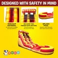 thumbnail image 5 of Pogo Crossover Inflatable Water Slide with Blower, Fire Marble 15 Foot Kids Waterslide, 5 of 8