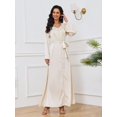 thumbnail image 1 of Women's Fashion Beaded Dress Elegant Robe (White,XL), 1 of 5