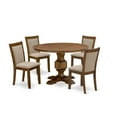 thumbnail image 6 of East West Furniture Irving 5-Piece Wood Dining Set in Light Tan/Antique Walnut, 6 of 8
