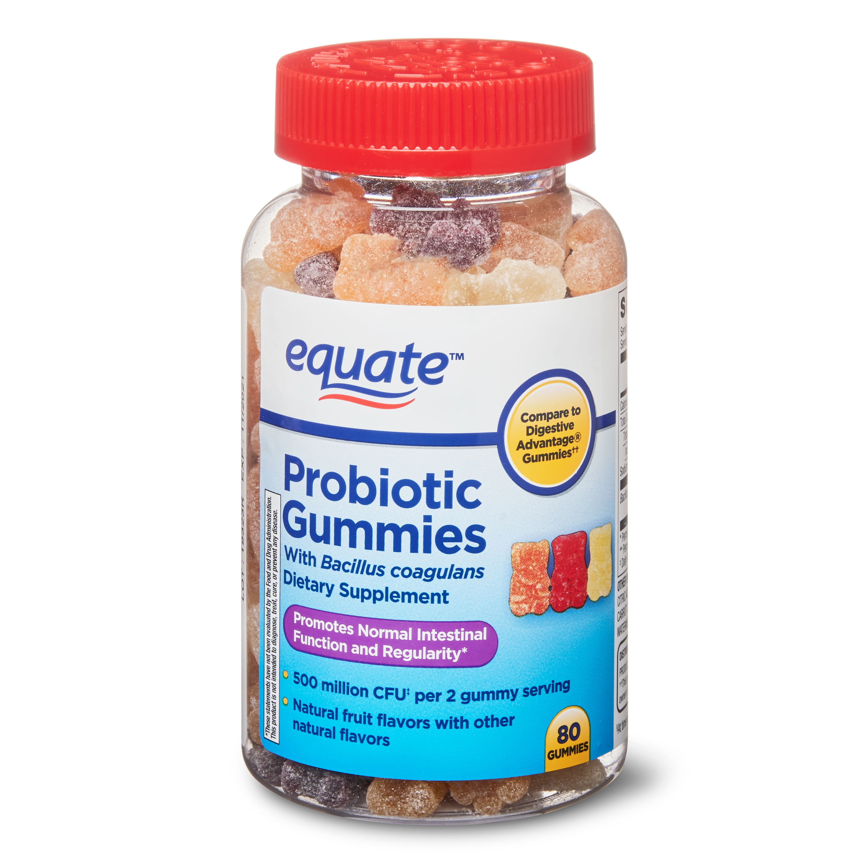 Equate Probiotic Gummies, 80 Count - Walmart.com.