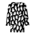 thumbnail image 4 of Halloween Shirts for Women Funny 3/4 Sleeve T Shirts Spooky Ghost Printed Tops Horror Crew Neck Pullover Holiday Three Quarter Length Blouses, M, 4 of 5