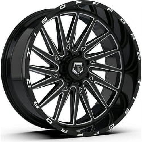 24x12 TIS 547BM Gloss Black Milled Wheel 8x6.5 (-44mm) - Walmart.com