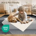 thumbnail image 4 of ODIKA 8'x10' Washable Area Rug Durable, Non-Slip Geometric Abstract Grid Contemporary Minimalist Grey Alfombras for Living Room, Under Sectional, Family, 4 of 7