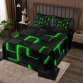 thumbnail image 2 of Erosebridal Neon Geometry Coverlet Set King,Stereoscopic Gradient Plaid Bedding Set,Kids Room Decorative,Ultra Soft,3 Pieces, 2 of 5