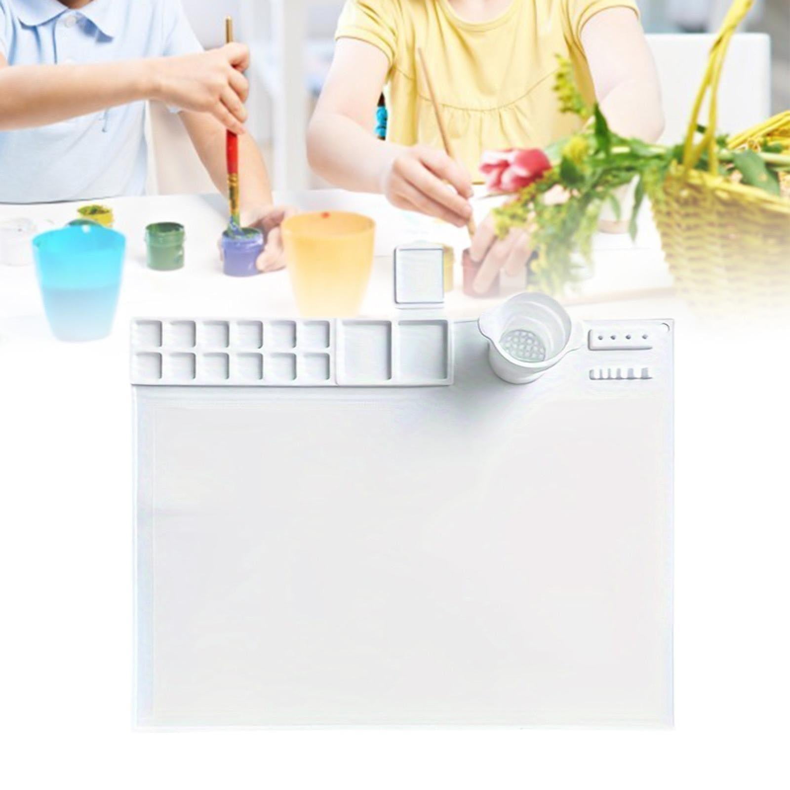 QccHieUs Silicone Painting Mat Artist Mat Multipurpose Easy to Clean Washable Drawing Mat White