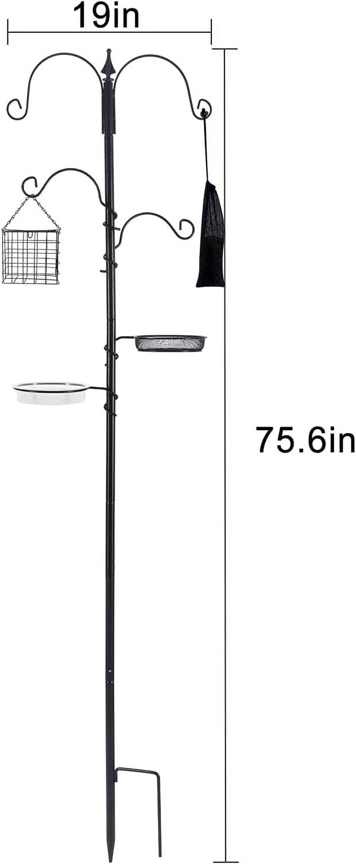 Urban Deco Bird Feeding Station with Water Bowl and Mesh Tray, Includes Wing Nuts, 75.6 in Height