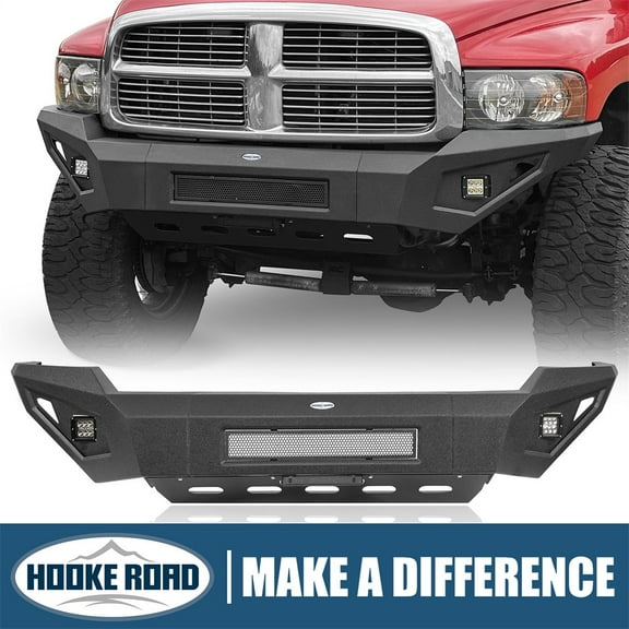 Hooke Road Fit 2003 2004 2005 Dodge Ram 2500 Full Width Front Bumper with Skid Plate
