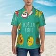 thumbnail image 2 of Kll Men'S Hawaiian Shirt Short Sleeve Button Down Beach Shirts-Tropical Fruit, 2 of 7