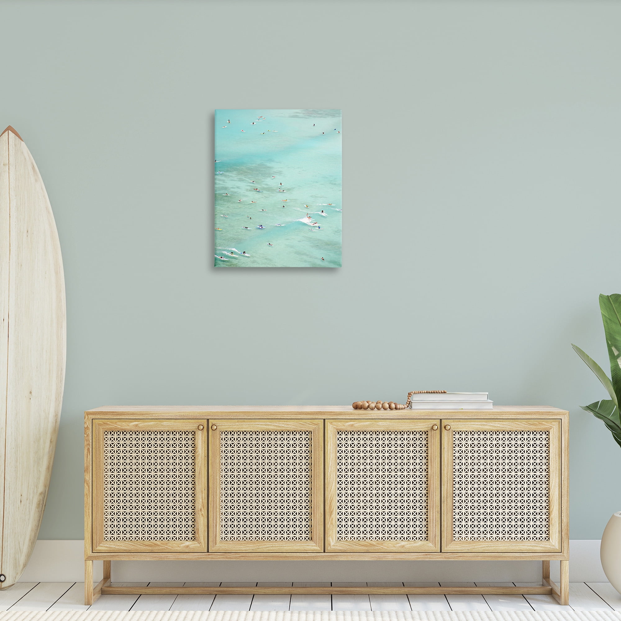 Stupell Industries People Swimming in Summer Landscape Painting Gallery Wrapped Canvas Art Print Wall Art, 24 x 30