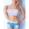 thumbnail image 4 of Sujetador Bandeau de 3 piezas para mujer, sujetador acolchado sin tirantes, sujetador suave, sujetador superior de tubo Bandeau sin costuras, varios tamaños (negro, blanco y color nude, Xemadio YZY192-4, 4 of 5