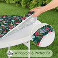 thumbnail image 5 of Dark Green Christmas Ornament Pattern Round Fitted Tablecloth with Elastic Edge,Dining Table Cover Waterproof,Outdoor Round Tablecloth for Camping,Dining,Indoor and Outdoor, 5 of 7