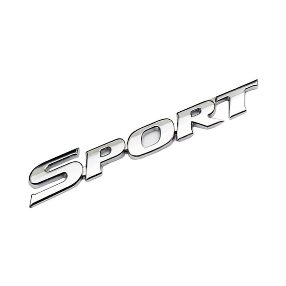 Car Sport Sticker,3D Metal Sport Car Truck Side Fender Rear Trunk Adhesive Emblem Badge Decals for Auto Decoration Accessories-Bright Silver,6.6*0.98 In.